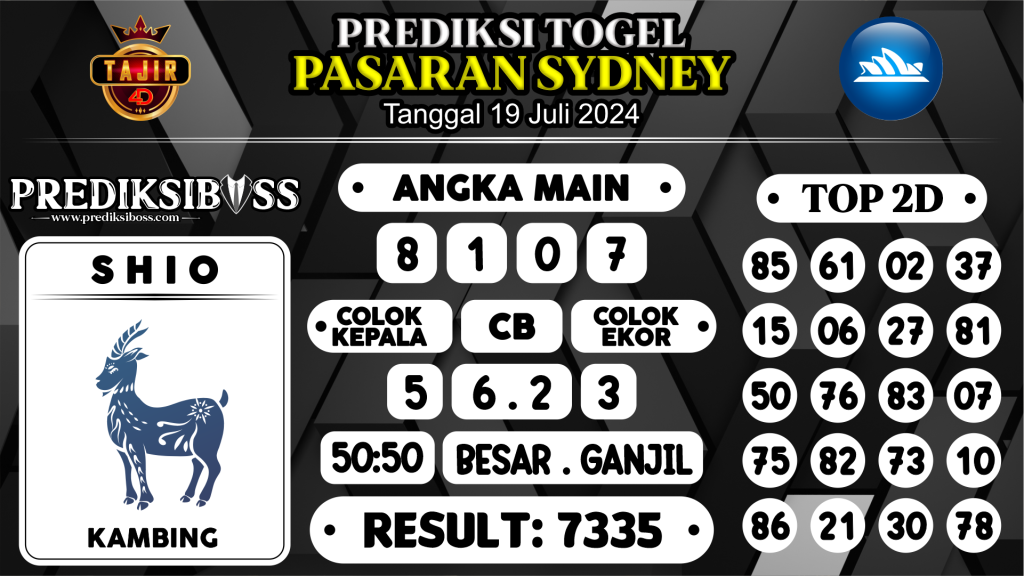 https://prediksibosstrio.com/prediksi-boss-togel-sidney-jumat-19-juli-2024/